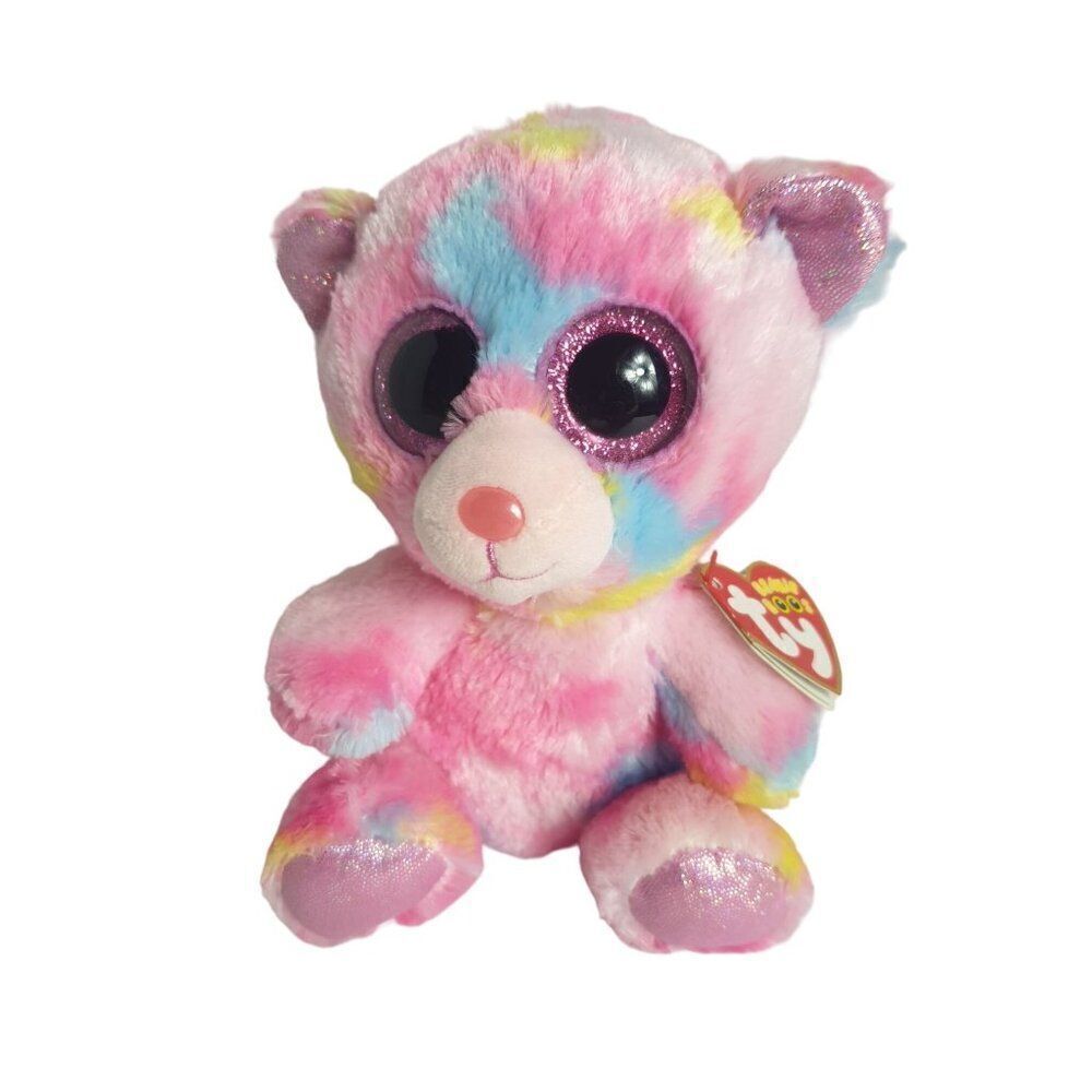 Ty Beanie Boos "Franky" TySilk Multicolor Plush Bear 6" Stuffed Animal Toy